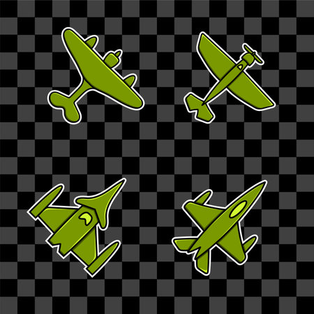 Set of military jet fighter isolated vector illustration. bundle aeroplane element design can use for symbol, logo, web icon, sign, element air force poster, banner, infographicのイラスト素材