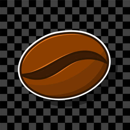 Coffee beans illustration isolated with white outline stickerのイラスト素材