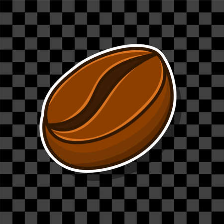 Coffee beans illustration isolated with white outline stickerのイラスト素材