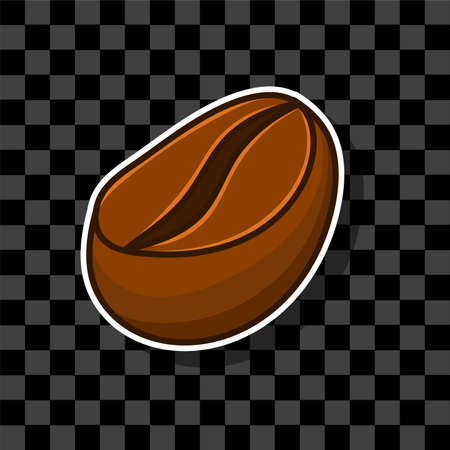 Coffee beans illustration isolated with white outline stickerのイラスト素材
