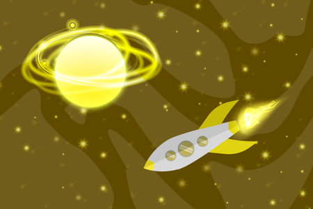 Halftone space galaxy background with yellow and brown gradient colors. can use for poster, banner, flyer, pamphlet, leaflet, brochure, web, site, website, presentation backgroundsのイラスト素材