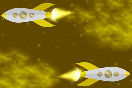 Halftone space galaxy background with yellow and brown gradient colors. can use for poster, banner, flyer, pamphlet, leaflet, brochure, web, site, website, presentation backgroundsのイラスト素材