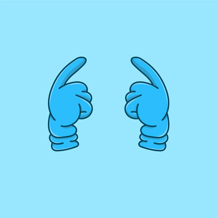 Blue hand with gloves isolated vector illustration cartoon style for graphic design resources, icon, sign, symbolのイラスト素材