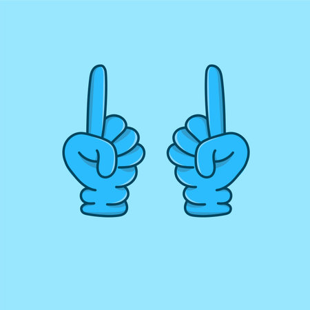Blue hand with gloves isolated vector illustration cartoon style for graphic design resources, icon, sign, symbolのイラスト素材