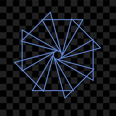 Abstract blue shining geometric shape isolated vector like symbol. shiny element graphic can use for background resources, sign, iconのイラスト素材