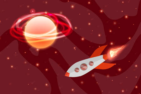 Red galaxy abstract background space with stars cosmic vector illustration. can use for poster, banner, flyer, pamphlet, leaflet, brochure, catalog, web, site, website, presentation, book coverのイラスト素材