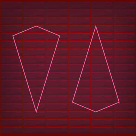 Red neon effect arrow with dark brick and shine bright effect. can use for neon box, signboard, icon, sign, resources, elements, collection, symbol, logoのイラスト素材