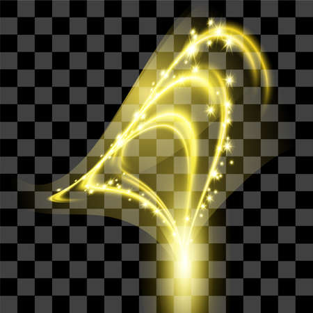 Yellow abstract special effect isolated vector line art glow shiny graphic resource collection shining bright elements. can use for sign, resources, elements, collectionのイラスト素材