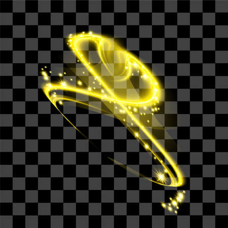 Yellow abstract special effect isolated vector line art glow shiny graphic resource collection shining bright elements. can use for sign, resources, elements, collectionのイラスト素材