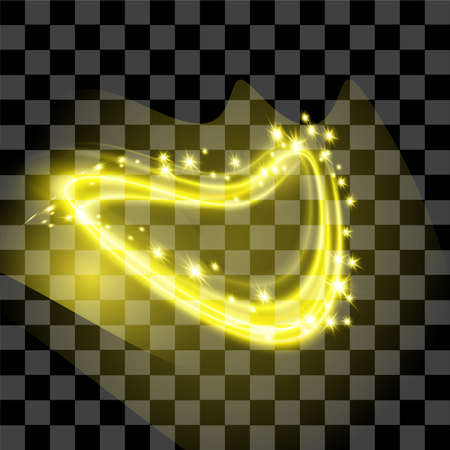 Yellow abstract special effect isolated vector line art glow shiny graphic resource collection shining bright elements. can use for sign, resources, elements, collectionのイラスト素材