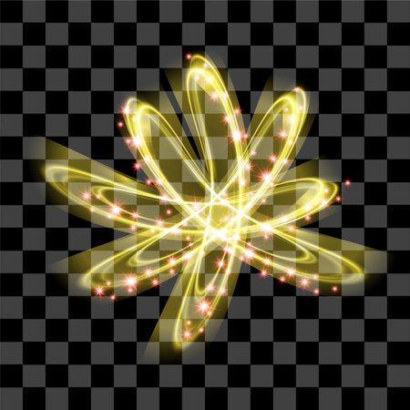 Yellow abstract special effect isolated vector line art glow shiny graphic resource collection shining bright elements. can use for sign, resources, elements, collectionのイラスト素材