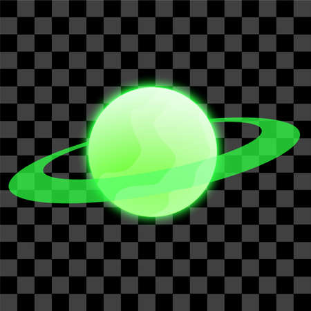 Green planet isolated illustration vector planetary galaxy green.のイラスト素材