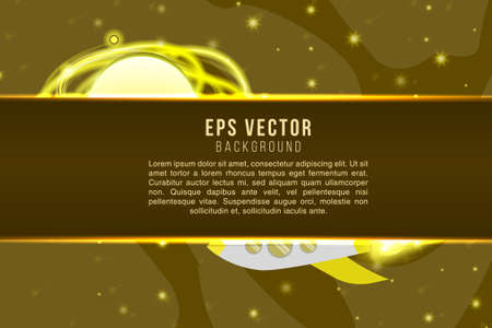 Space text background yellow and brown colors with shine glow stars light effect.のイラスト素材