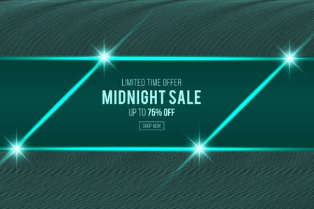 Midnight sale dark green design for business with shini glow sparkles effect.のイラスト素材