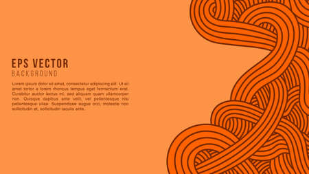 Orange abstract wavy line vector illustration editable background.のイラスト素材