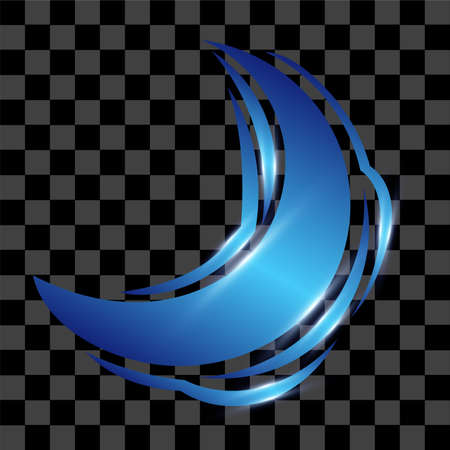 Blue abstract shape with shine glow special effect elements design resources.のイラスト素材