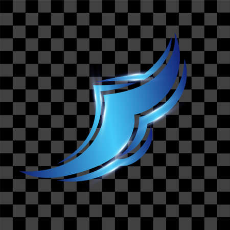 Blue abstract shape with shine glow special effect elements design resources.のイラスト素材