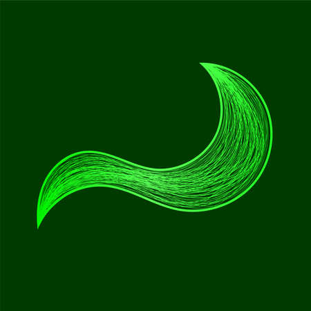Green abstract wavy lines ornament isolated vector illustration editable graphic resources.のイラスト素材