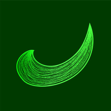 Green abstract wavy lines ornament isolated vector illustration editable graphic resourcesのイラスト素材