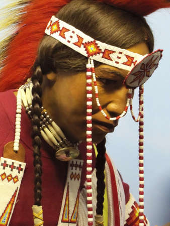 Native American mannequin at Harvard Museum                            のeditorial素材