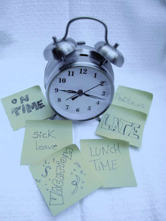 clock with different work s notes の写真素材