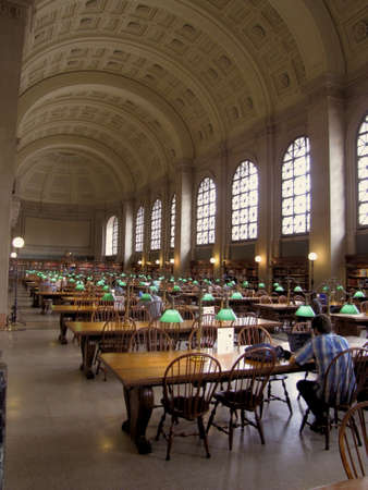 Boston Public Library - inside the reading area のeditorial素材