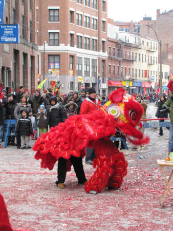 Chinatown, Boston during Chinese New Year celebrationのeditorial素材