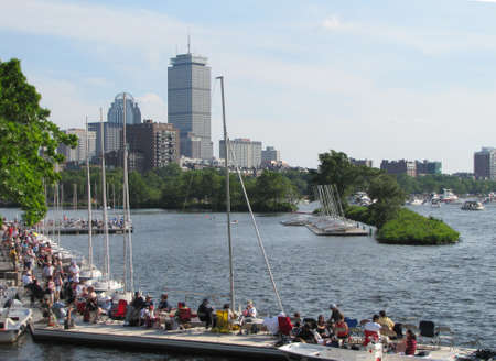 boston harbor during the 4th of July of 2011のeditorial素材