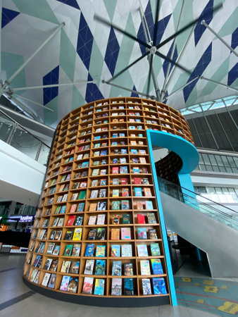 Shah Alam, Selangor - May 23, 2020 : Wall decorate with books.のeditorial素材