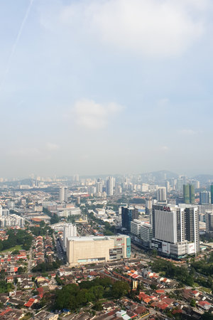 Petaling Jaya, Malaysia. Oct 8, 2019 - Aerial view of Petaling Jaya city from above.のeditorial素材