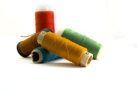 5 sewing threads cocoonsの写真素材