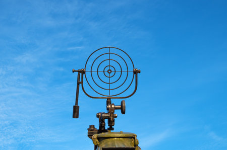 Bead sight of anti-aircraft machine gun "Maxim" in World War II.のeditorial素材