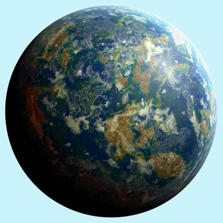 Fictional celestial sphere with a very similar atmosphere to Earth.の写真素材