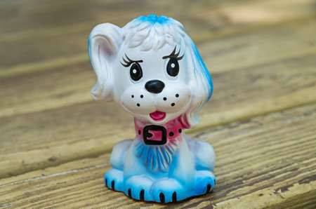 Rubber dog toy for young children mottled colorの写真素材