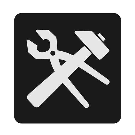 Crossed locksmith tools, hand-drawing a vector, black and white silhouetteのイラスト素材