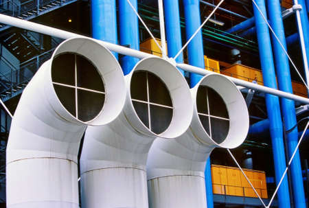 Colorful industrial details of the modern architecture