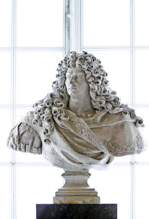 The historical marble bust of French king Louis XIVのeditorial素材