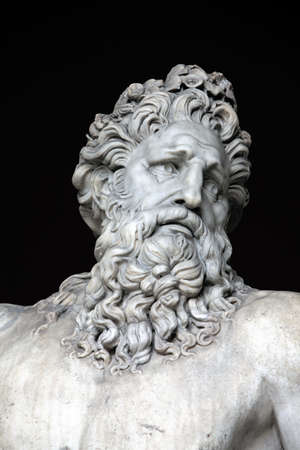 Head and shoulders detail of the ancient River Tiber sculptureの写真素材