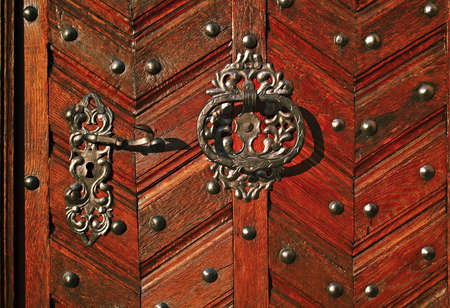 Detail of the door in the sunlight