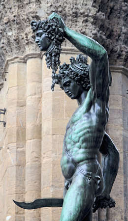 Perseus holding the head of Medusa by Benvenuto Celliniの写真素材