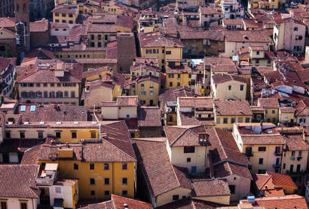 Cityscape of Florence in Italy  seen from the cathedralの写真素材