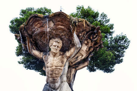 The Fountain of the Tritons in Romeの写真素材