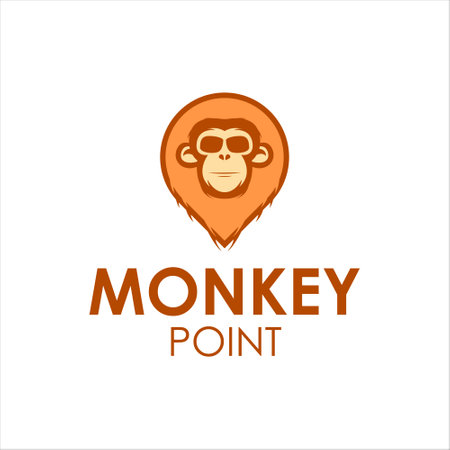 Monkey Logo Design Template with monk icon. Perfect for business, company, mobile, app, etcのイラスト素材