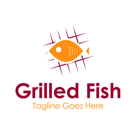 Gluten free fish logo design template. Vector illustration on white background.のイラスト素材
