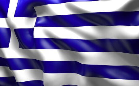 National Flag of the Greece waving in the wind