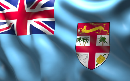 National Flag of the Fiji waving in the windの写真素材