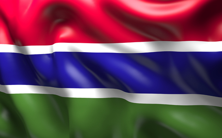 National Flag of the Gambia waving in the windの写真素材