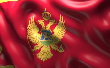 National Flag of the Montenegro waving in the windの写真素材