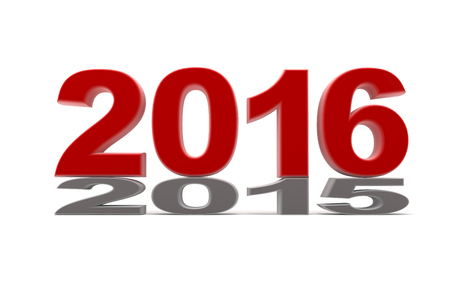 2015 is compressed by a new 2016 isolated on white render