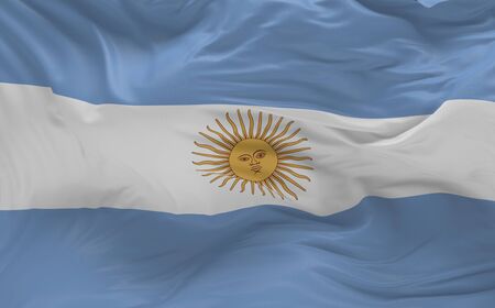 Flag of the Argentina waving in the wind 3d renderの写真素材